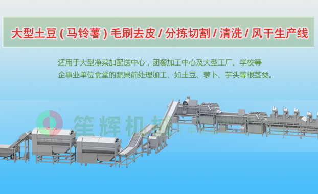 江永连续式土豆去皮清洗切割风干生产线